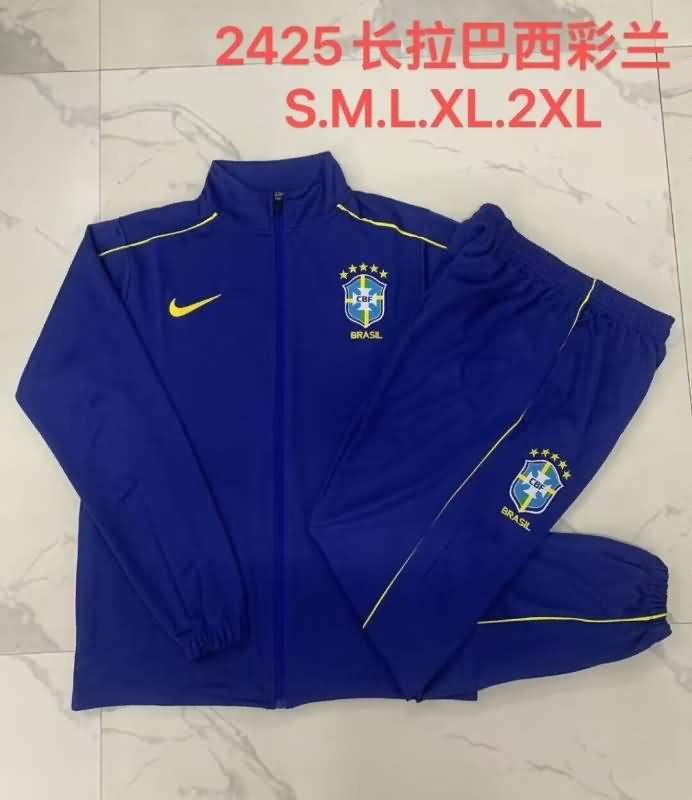 Brazil Soccer Tracksuit Dark Blue Replica 2024