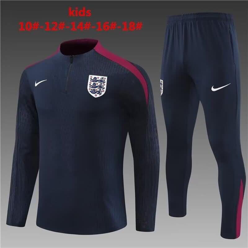 Kids England Soccer Tracksuit Dark Blue Replica 2024