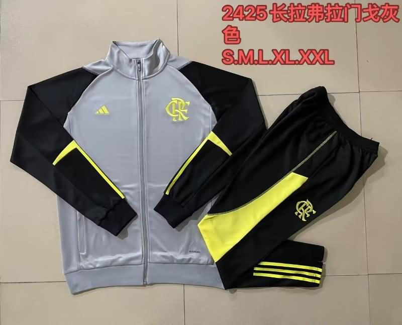 Flamengo Soccer Tracksuit Grey Replica 2024