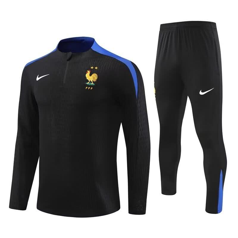 France Soccer Tracksuit Black Replica 2024