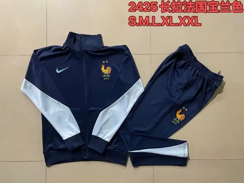France Soccer Tracksuit 02 Dark Blue Replica 2024