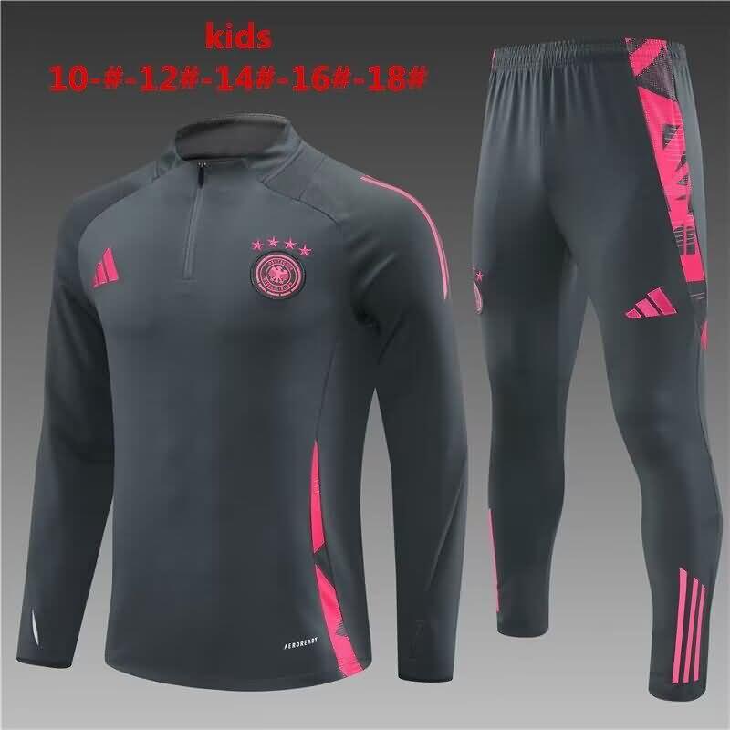 Kids Germany Soccer Tracksuit Grey Replica 2024