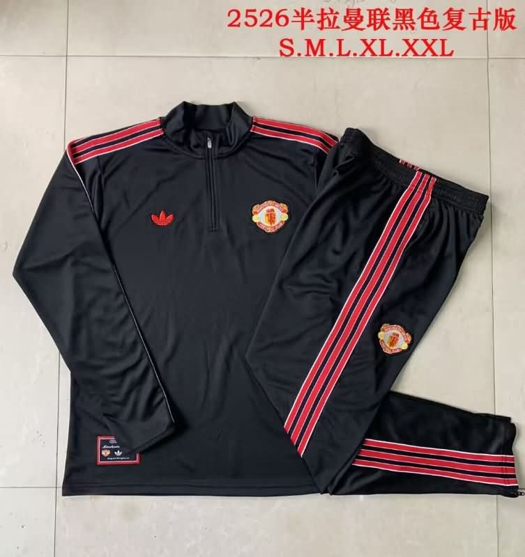AAA Quality Manchester United 24/25 Black Soccer Tracksuit 11