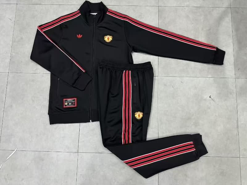 AAA Quality Manchester United 24/25 Black Soccer Tracksuit 12