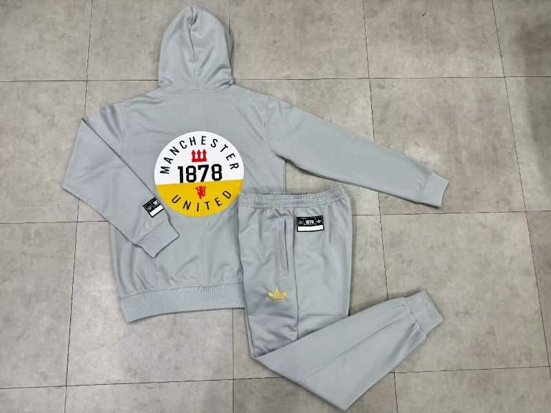 Manchester United Soccer Tracksuit 02 Grey Replica 24/25