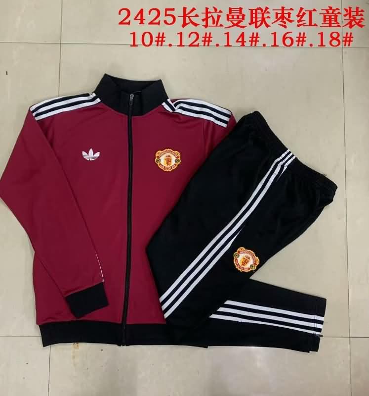 Kids Manchester United Soccer Tracksuit 04 Red Replica 24/25
