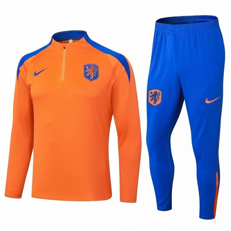 Netherlands Soccer Tracksuit 02 Orange Replica 2024