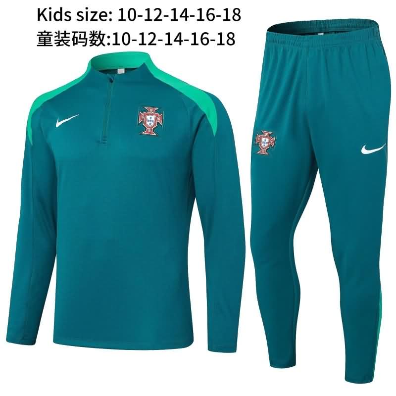 Kids Portugal Soccer Tracksuit Green Replica 2024