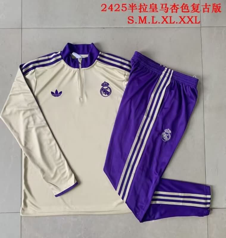 AAA Quality Real Madrid 24/25 Cream Soccer Tracksuit