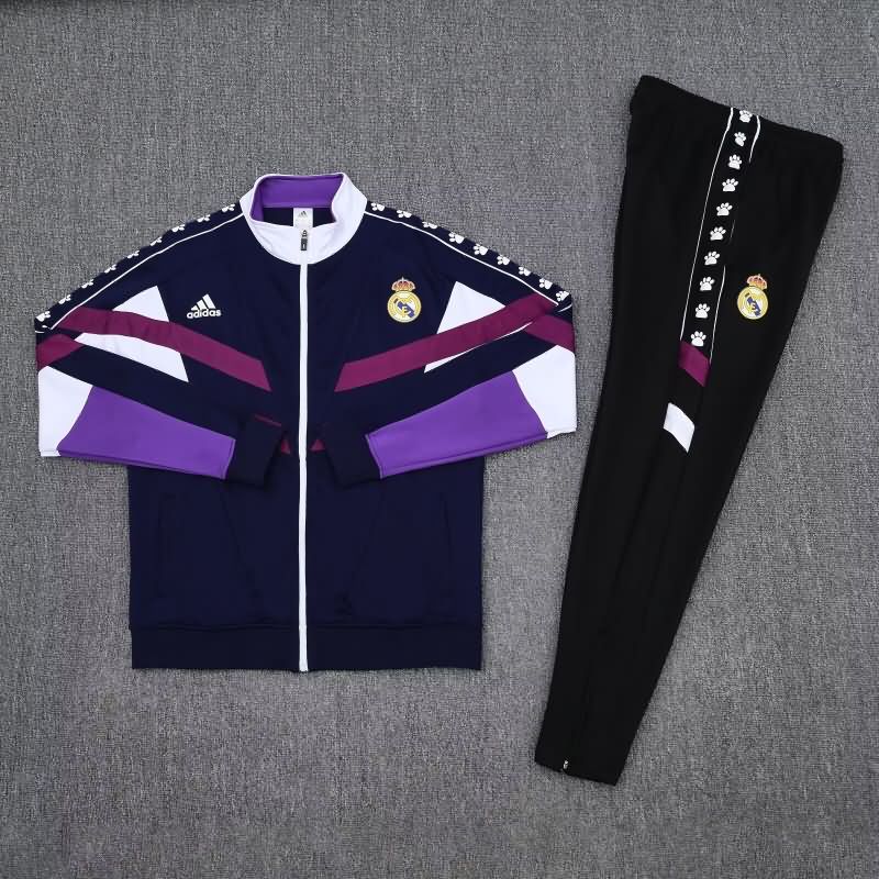 AAA Quality Real Madrid 24/25 Dark Blue Soccer Tracksuit 10