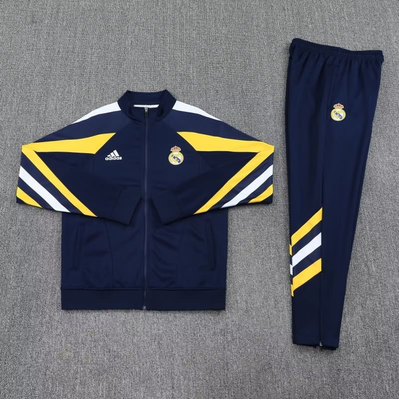 AAA Quality Real Madrid 24/25 Dark Blue Soccer Tracksuit 12