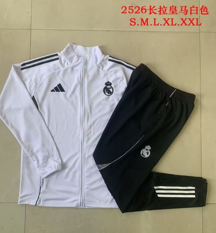 AAA Quality Real Madrid 24/25 White Soccer Tracksuit 12