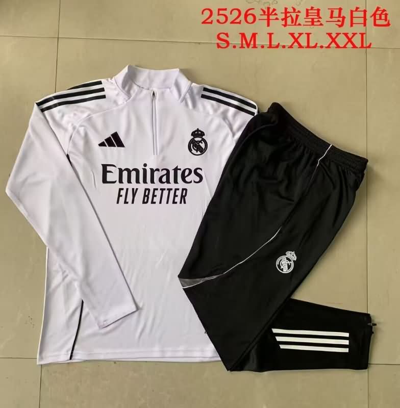 AAA Quality Real Madrid 24/25 White Soccer Tracksuit 13