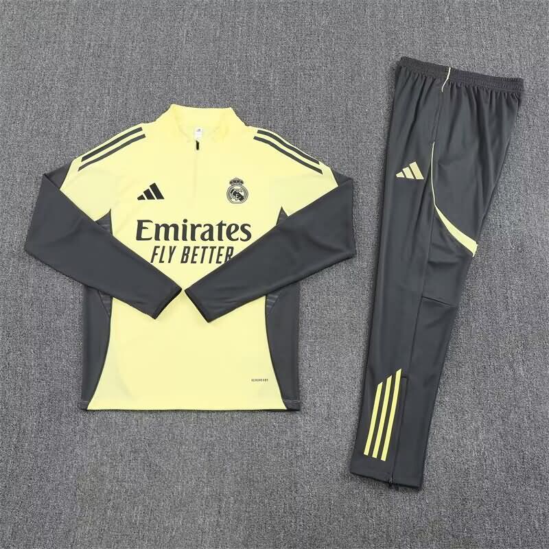 AAA Quality Real Madrid 24/25 Yellow Soccer Tracksuit 03