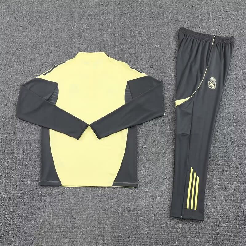AAA Quality Real Madrid 24/25 Yellow Soccer Tracksuit 03