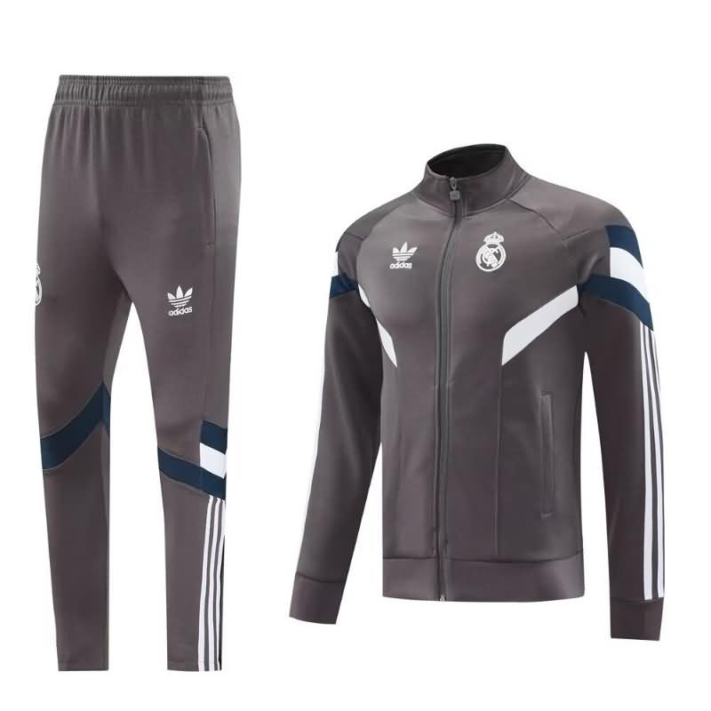 Kids Real Madrid Soccer Tracksuit Grey Replica 24/25