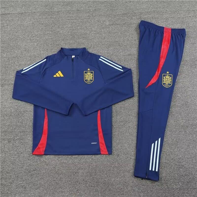 Spain Soccer Tracksuit 02 Dark Blue Replica 2024