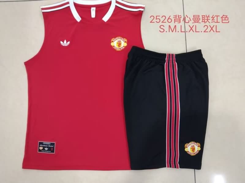 AAA Quality Manchester United 24/25 Red Soccer Training Sets 02