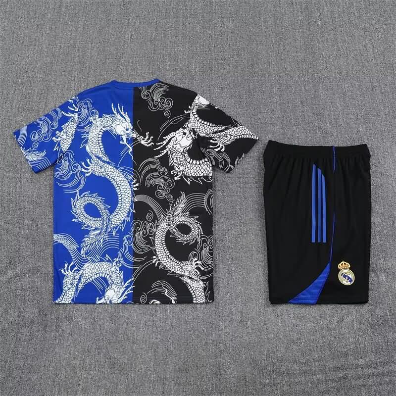 AAA Quality Real Madrid 24/25 Black Blue Soccer Training Sets