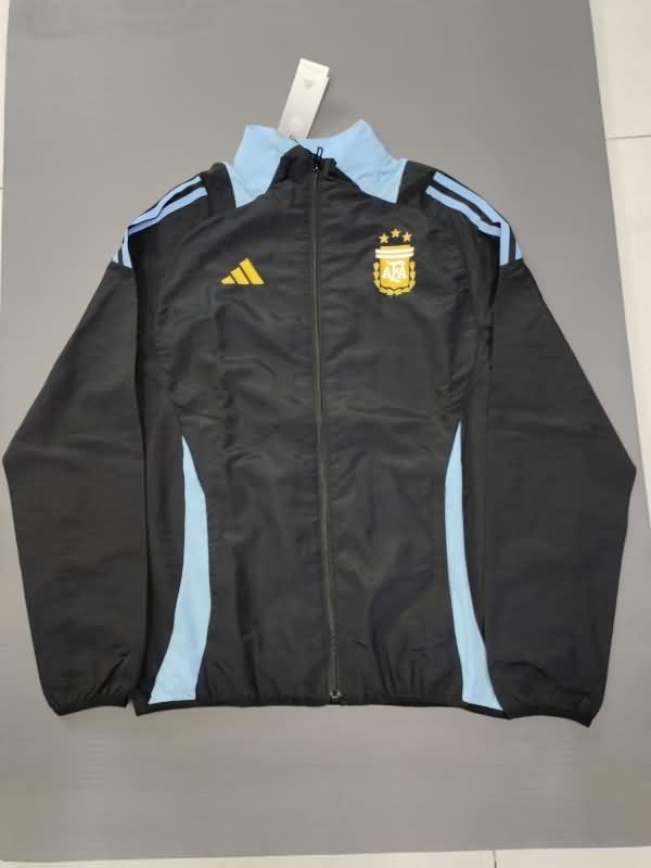 Argentina Soccer Windbreaker Black Replica 2024