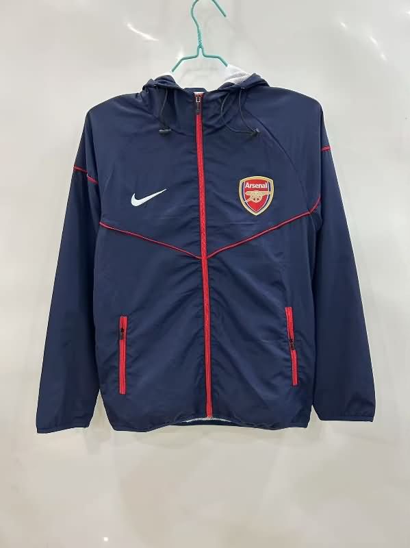 AAA Quality Arsenal 24/25 Dark Blue Soccer Windbreaker 03