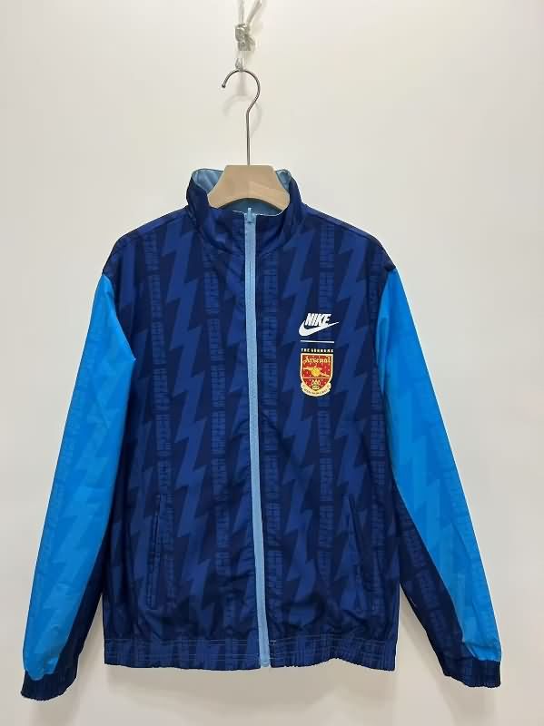 Arsenal Soccer Windbreaker Blue Dark Blue Reversible Replica 24/25