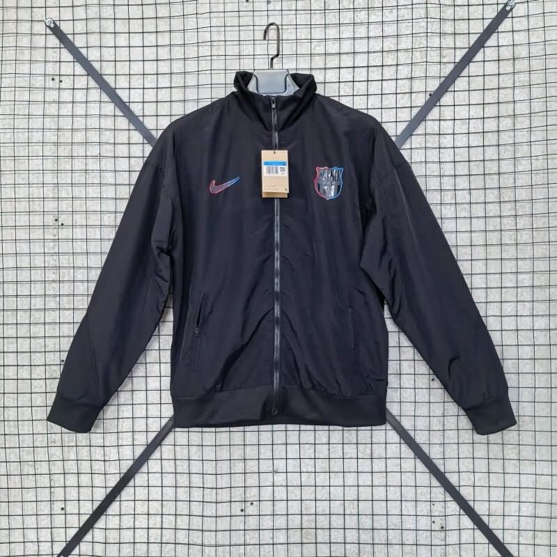 AAA Quality Barcelona 24/25 Black Soccer Windbreaker