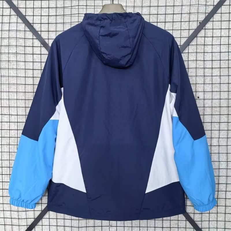 AAA Quality Barcelona 24/25 Dark Blue Soccer Windbreaker 03