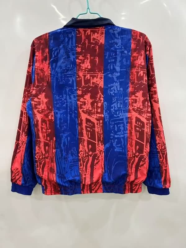 AAA Quality Barcelona 24/25 Red Dark Blue Reversible Soccer Windbreaker