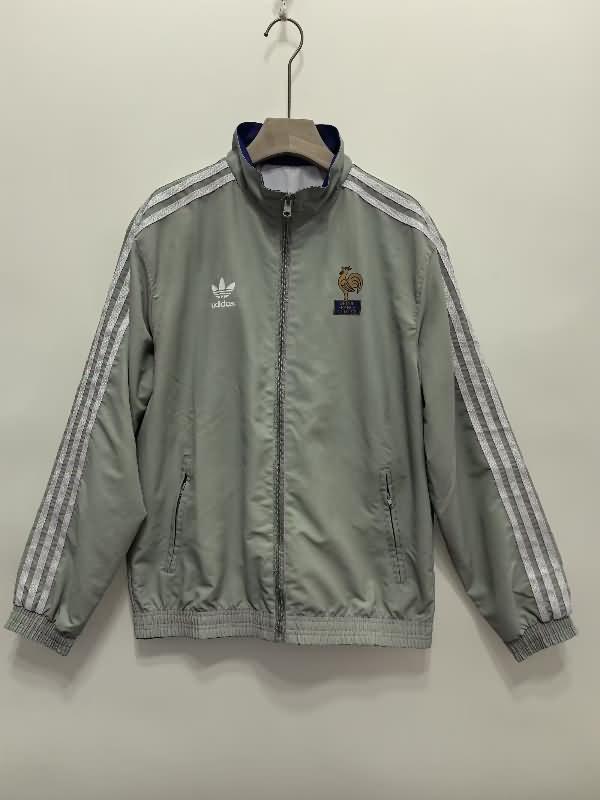 France Soccer Windbreaker Blue Grey Reversible Replica 2024