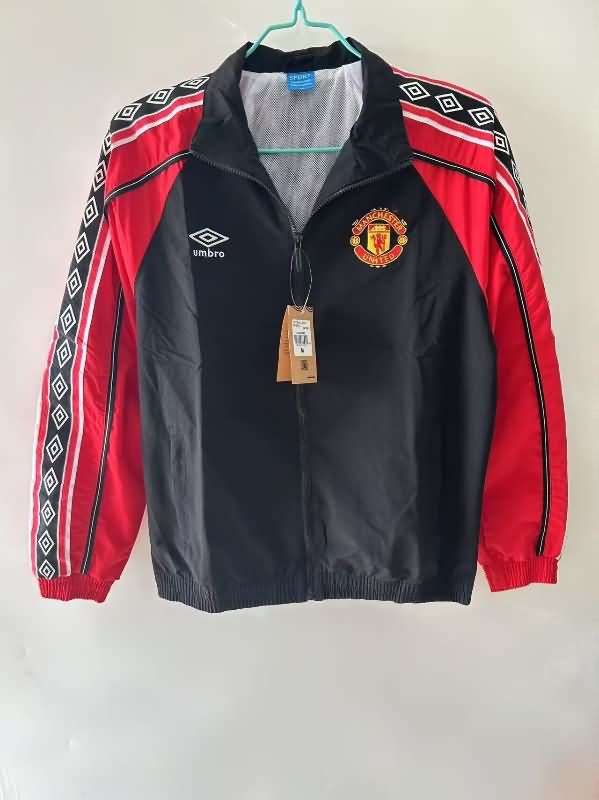 Manchester United Soccer Windbreaker 04 Black Replica 24/25
