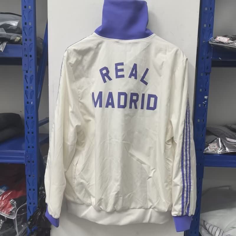 AAA Quality Real Madrid 24/25 White Soccer Windbreaker 06