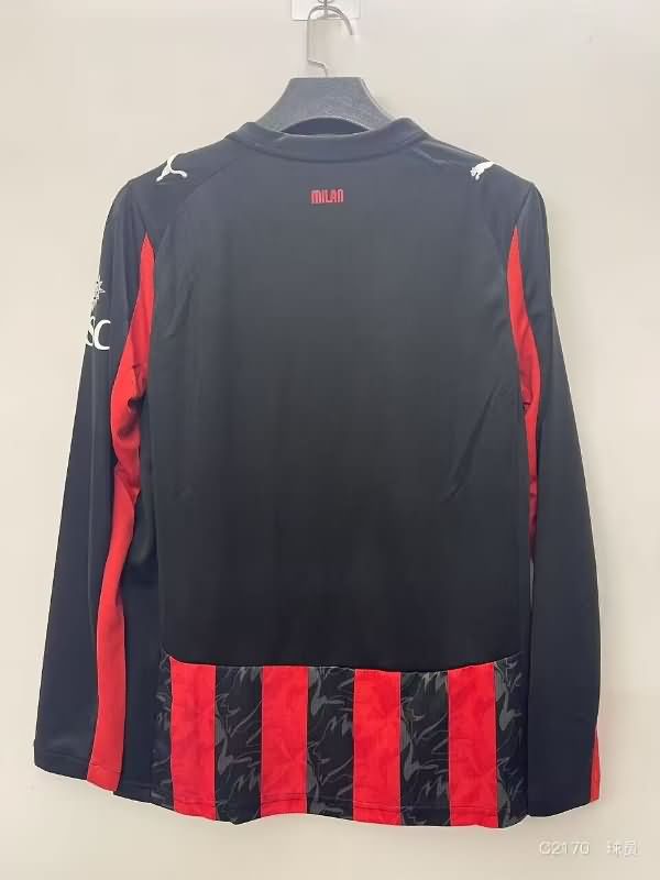 AAA Quality AC Milan 25/26 Home Long Sleeve Soccer Jersey Leaked