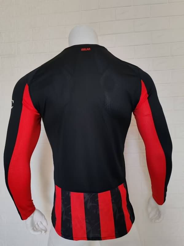 AAA Quality AC Milan 25/26 Home Long Sleeve Soccer Jersey (Player)