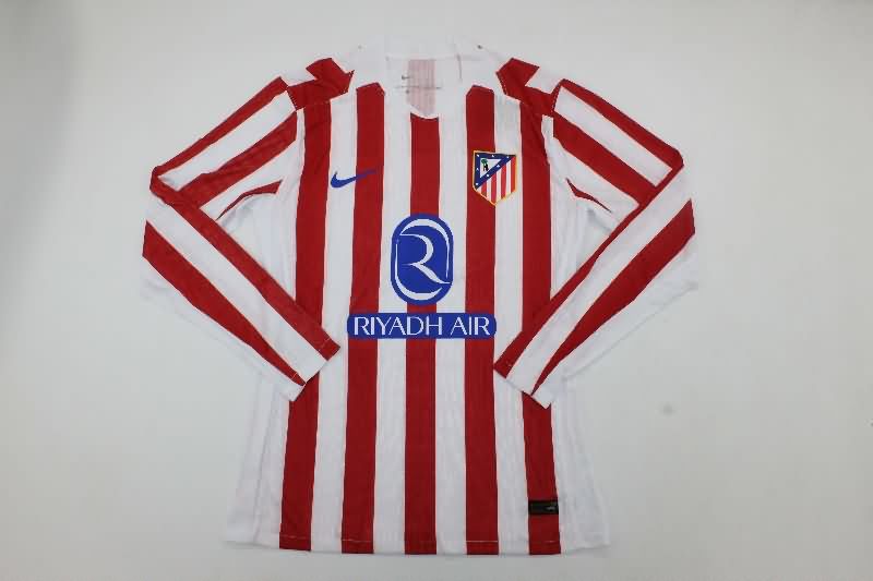 AAA Quality Atletico Madrid 25/26 Home Long Sleeve Soccer Jersey (Player)