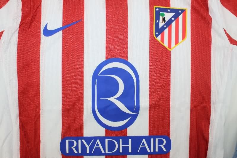 AAA Quality Atletico Madrid 25/26 Home Long Sleeve Soccer Jersey (Player)