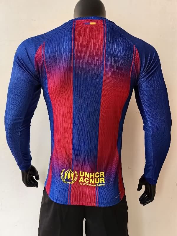 AAA Quality Barcelona 25/26 Home Long Sleeve Soccer Jersey (Player) Leaked