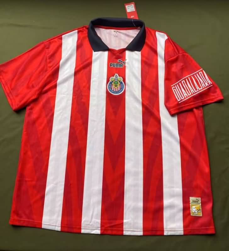 AAA Quality Guadalajara Chivas 25/26 Red White Soccer Jersey