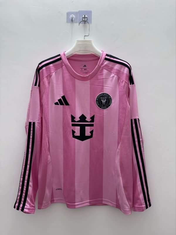 AAA Quality Inter Miami 2025 Home Long Sleeve Soccer Jersey