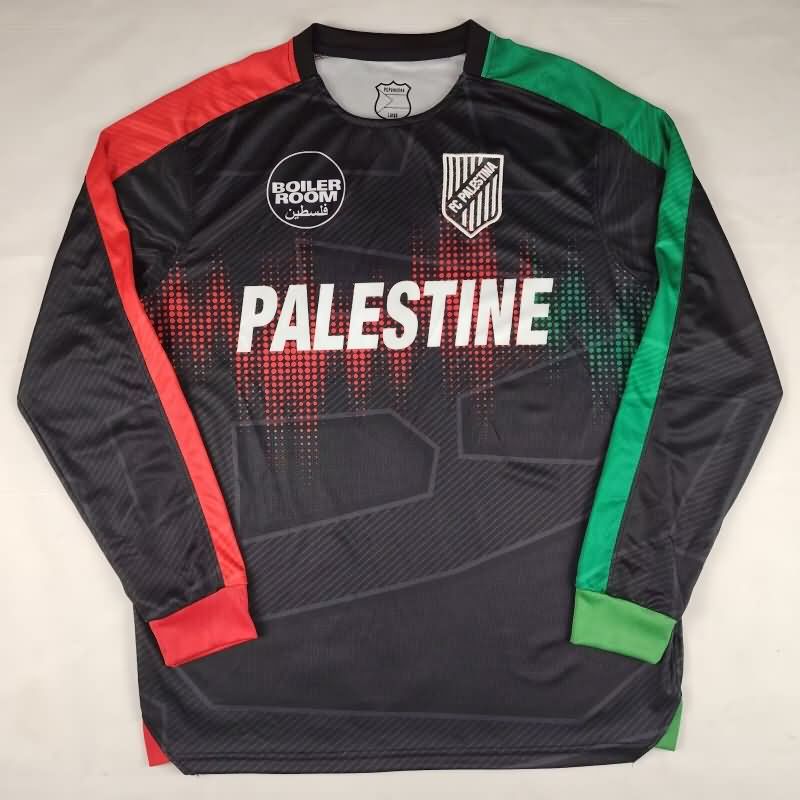 AAA Quality Palestino 2025 Black Long Sleeve Soccer Jersey