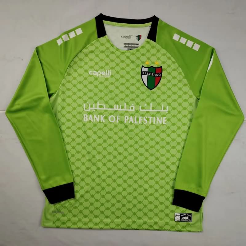 AAA Quality Palestino 2025 Goalkeeper Green Long Sleeve Soccer Jersey