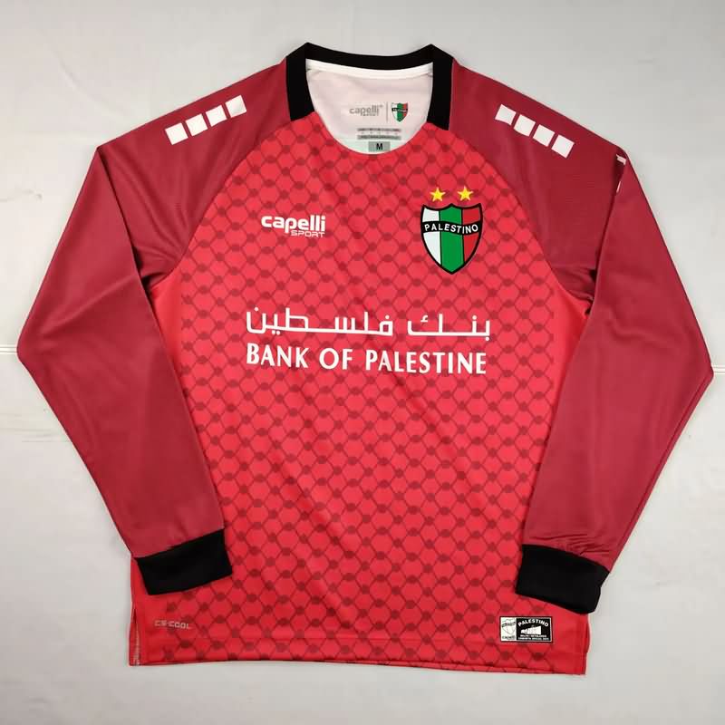 AAA Quality Palestino 2025 Goalkeeper Red Long Sleeve Soccer Jersey