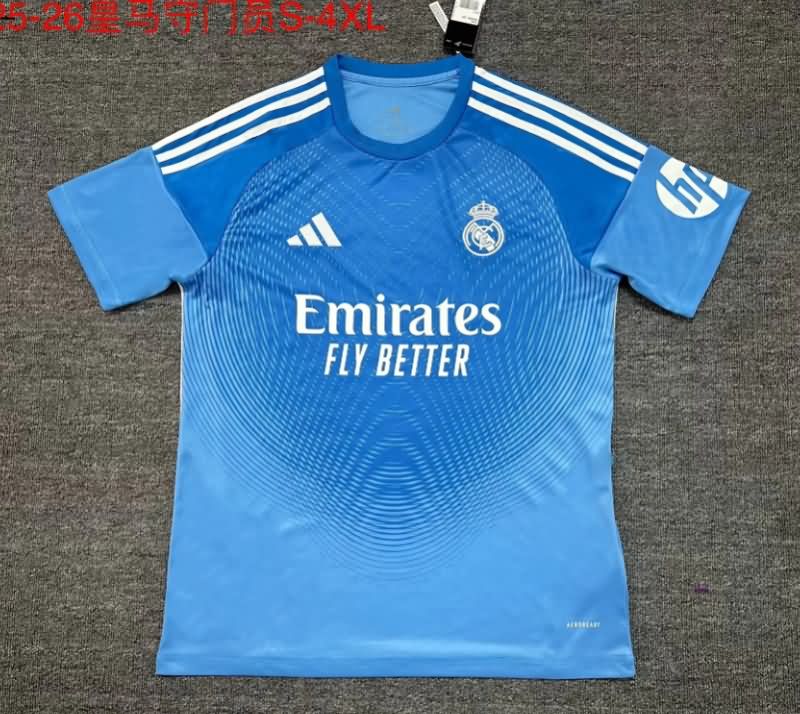 AAA Quality Real Madrid 25/26 Goalkeeper Blue Soccer Jersey