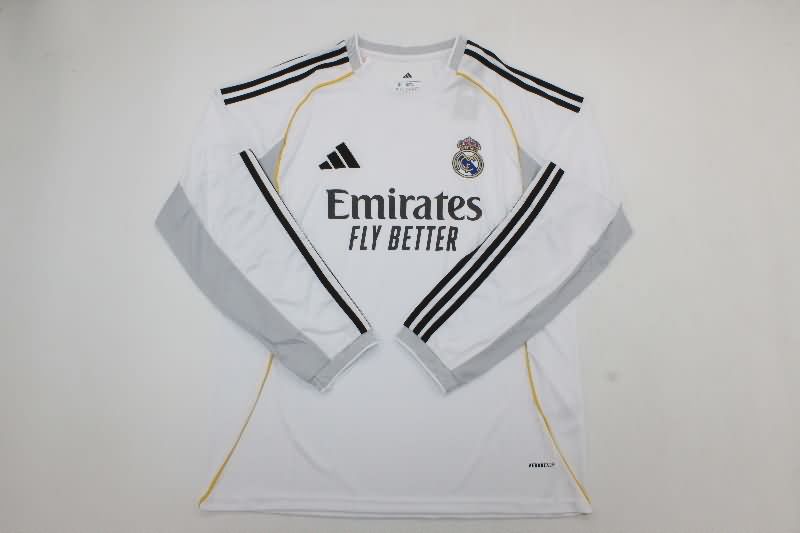 AAA Quality Real Madrid 25/26 Home Long Sleeve Soccer Jersey