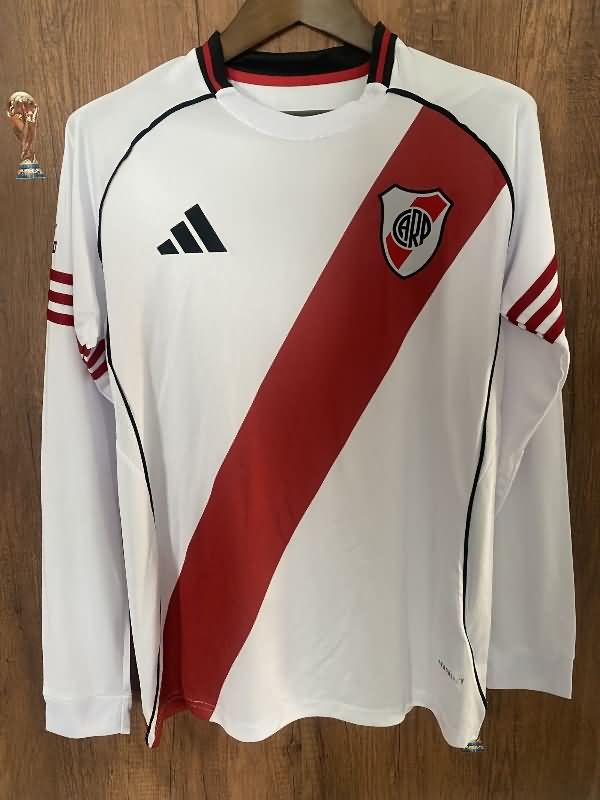 AAA Quality River Plate 2025 Home Long Sleeve Soccer Jersey