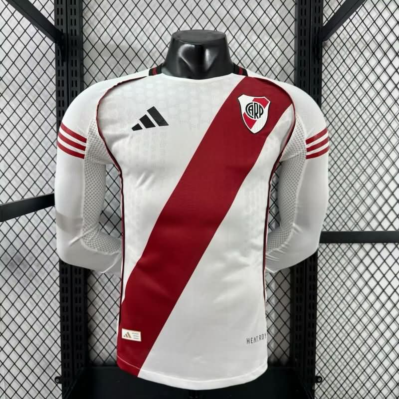 AAA Quality River Plate 2025 Home Long Sleeve Soccer Jersey (Player)