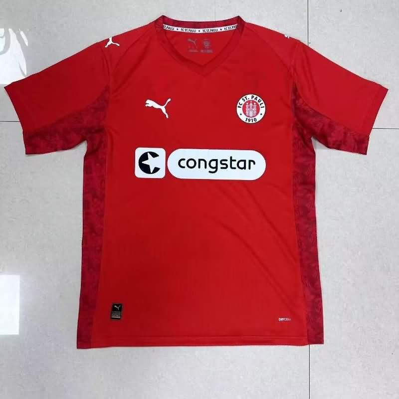 AAA Quality St Pauli 25/26 Red Soccer Jersey