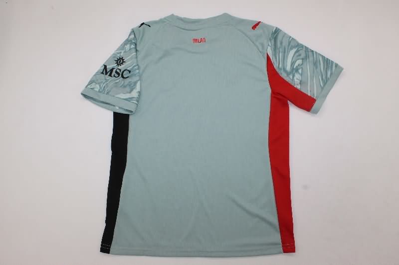 Kids AC Milan 25/26 Goalkeeper Grey Soccer Jersey And Shorts
