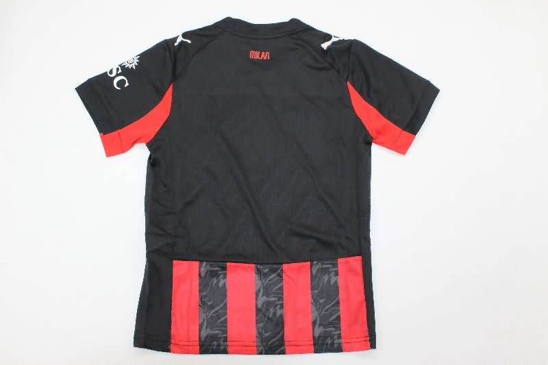 Kids AC Milan 25/26 Home Soccer Jersey And Shorts