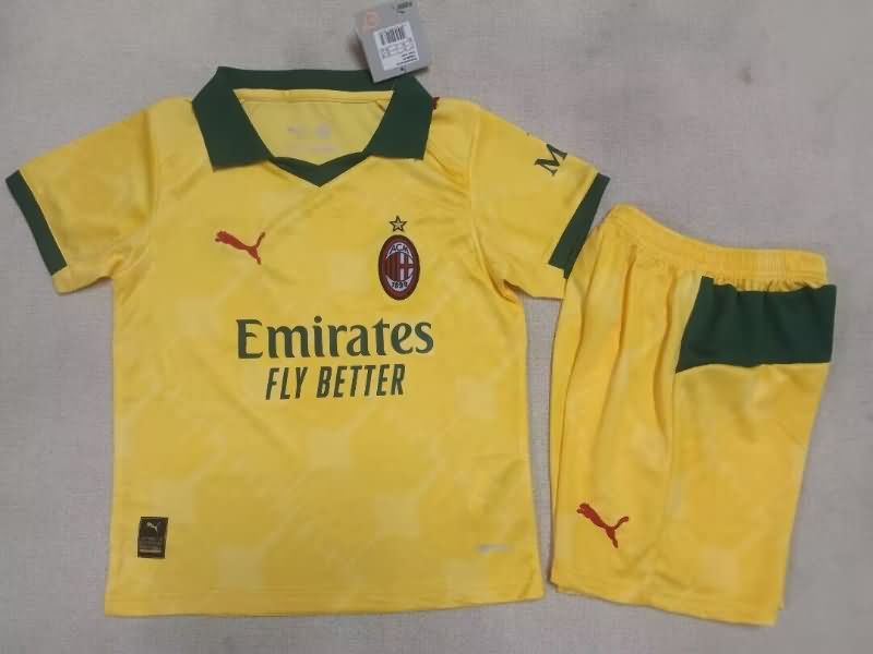 Kids AC Milan 25/26 Third Soccer Jersey And Shorts